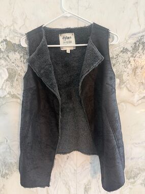 dylan Black Reversible Faux Shearling Vest